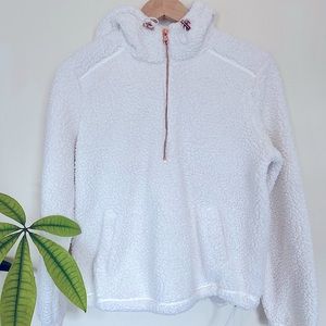 White Sherpa Zip Up